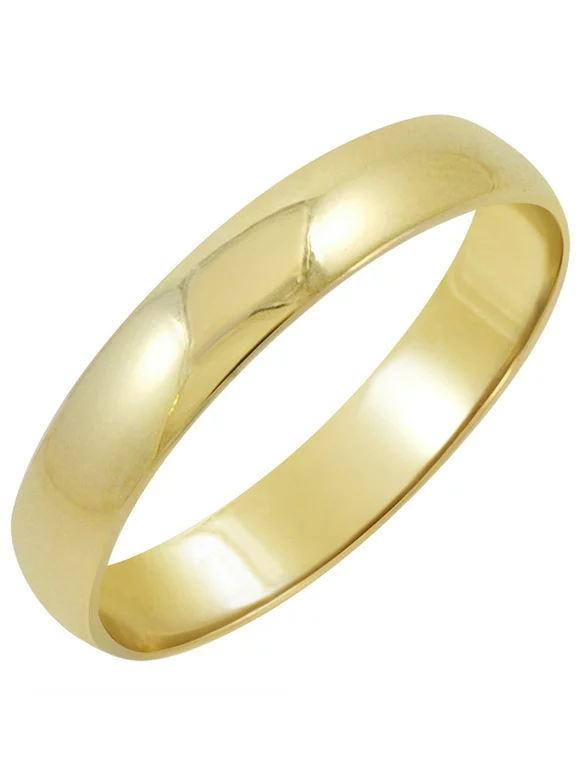 Men's 14K Yellow Gold 4mm Traditional Fit Plain Wedding Band  (Available Ring Sizes 8-12 1/2) Size 9.5
