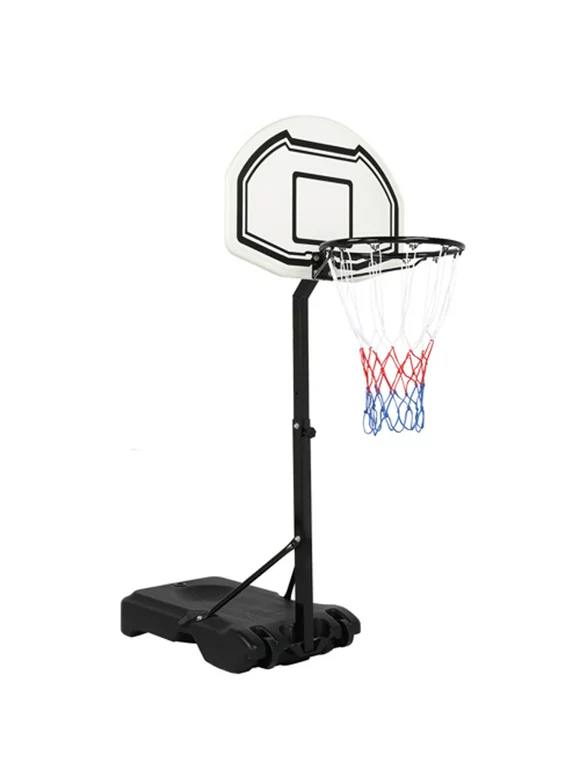 Pool Basketball Hoop, Kids Adults Basketball Goal for Pool, Mini Wheels Basketball Hoop Swimming Game Toy, Basketball Court Water Game Toy, 35"-48'' (2.95FT-3.93FT) Adjustable Height, JA1040