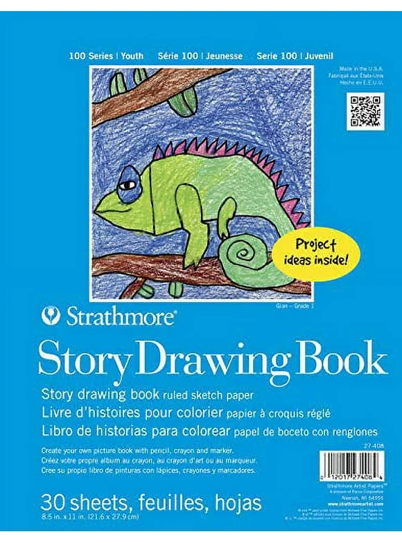 Strathmore 100 Series Story Drawing Notebook for Kids, Wire Bound, 8.5" x 11", 30 Pages