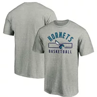Men's Fanatics Branded Gray Charlotte Hornets Large Logo Arc T-Shirt