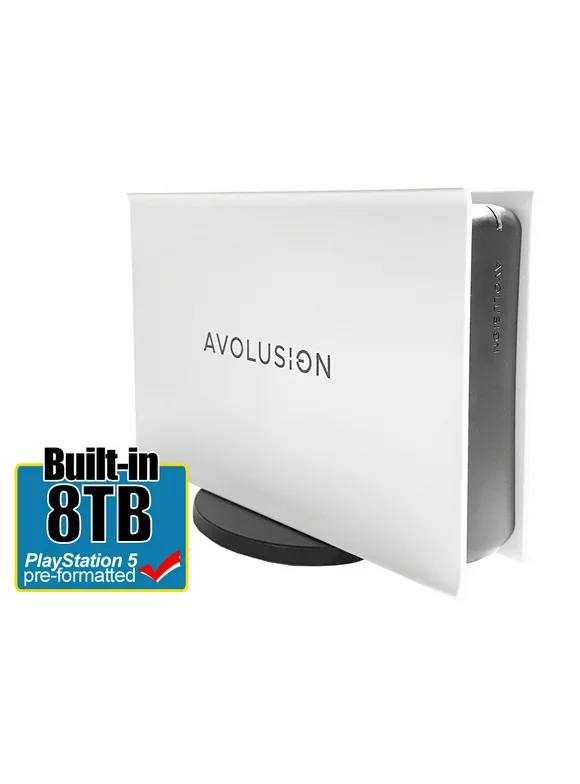 Avolusion PRO-5X Series 8TB USB 3.0 External Gaming Hard Drive for PS5 Game Console (White)
