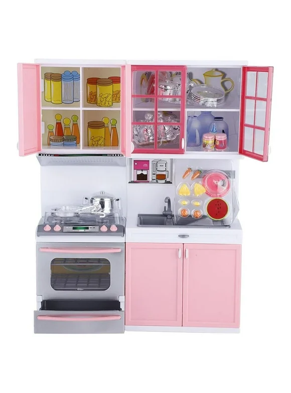 WALFRONT Mini Kitchen Pretend Role Play Toy Set Funny Kitchenware Playing House Gifts for Kids Girls , Kitchen Toy Set, Kitchen Play Toys