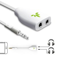 Avantree 3.5mm Headphone Splitter, AUX Stereo Headset / Earphone Y Audio Jack Adapter Cable, for iPhone 4 5 6 6S 6Plus 6SPlus iPod Samsung Smartphones Tablets MP3 Players - White
