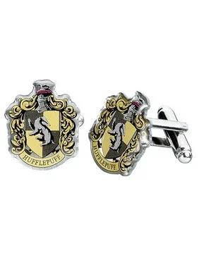 Harry Potter Silver Plated Hufflepuff Crest Cufflinks
