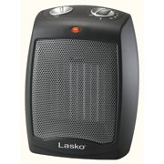 Lasko Ceramic Adjustable Thermostat Tabletop or Under-Desk Heater, Black CD09250