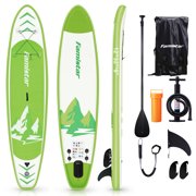 Famistar 12' Inflatable Stand Up Paddle Board SUP w/ 3 Fins, Adjustable Paddle, Pump & Carrying Backpack