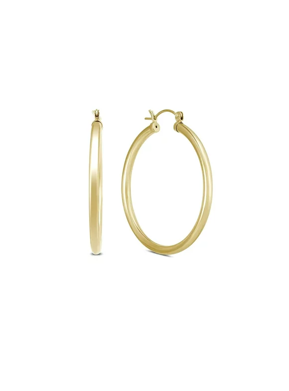 14K Yellow Gold Filled Hoop Earrings, 15mm