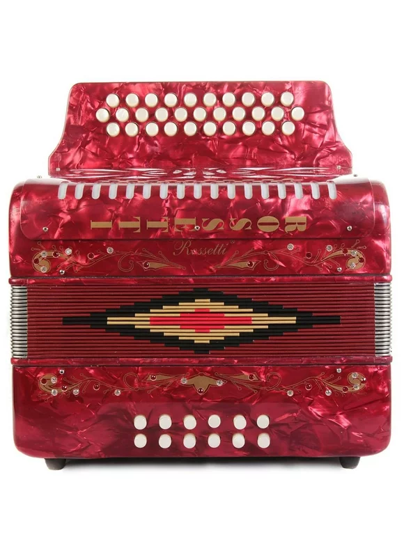 Rossetti 31 Button Accordion 12 Bass FBE, Red