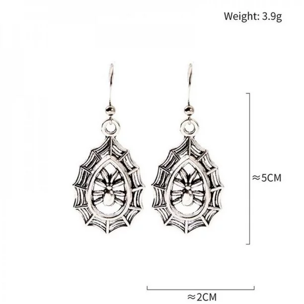 ZDMATHE Western Exaggerated Spider Alloy Earrings Retro Horror Style Earring For Halloween Ghost Festival Non Fading Creative Ear Costum