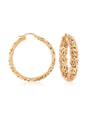 Ross-Simons 18kt Gold Over Sterling Large Byzantine Hoop Earrings