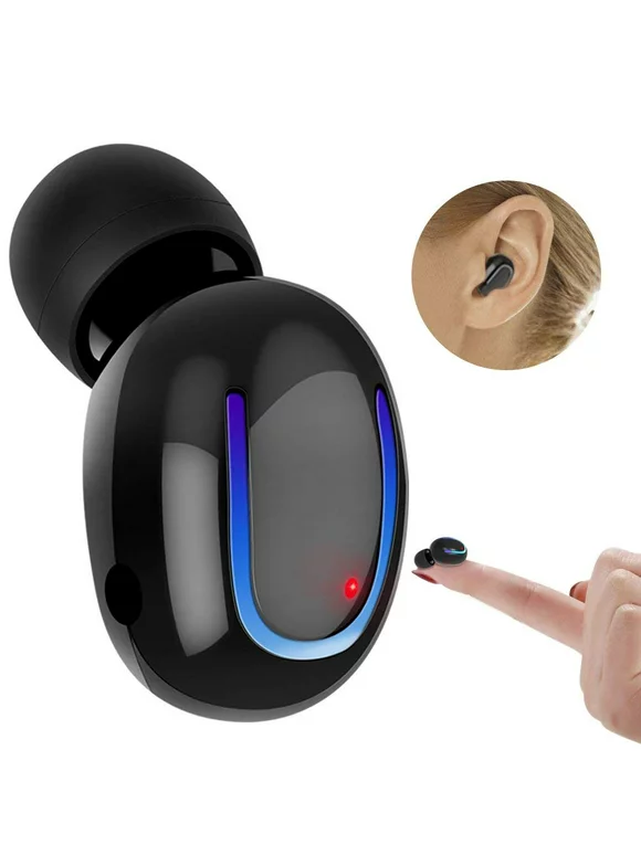 Mini Bluetooth music Earbud Smallest Wireless Invisible Headphone with 5 Hour Playtime Car Headset for iPhone and Android Smart Phones（one pc）