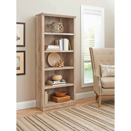 5 Shelf Bookcase Weathered Finish, Better Homes Gardens 71 Crossmill 3 Shelf Bookcase With Doors