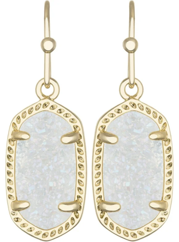 Lee Gold Earrings - Iridescent Drusy - 4217711447