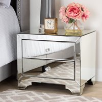 Fabian Hollywood Regency Glamour Style Mirrored 2-Drawer Nightstand by Ember Interiors