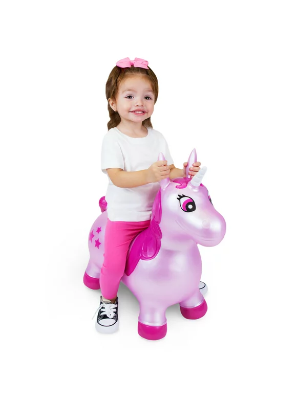 Waddle Pink Unicorn Inflatable Bouncer Ride on