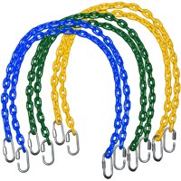 Playkids Fully Coated Swing Set Chain (Pair of Two) in sizes 40" 66" or 85" with Quick Links for Swing Set and Playground Plastic Chain - Green Blue Yellow