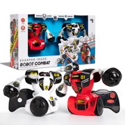 Sharper Image Robot Combat, Remote Control Robot Combat Set, Multiplayer RC Toy for Kids, Robo Duel Game with Infrared Controllers, Challenge a Friend! - Great Gift for Boys or Girls - Red and White