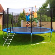 LNCDIS12 FT Kids Trampoline With Enclosure Net Jumping Mat And Spring Cover Padding