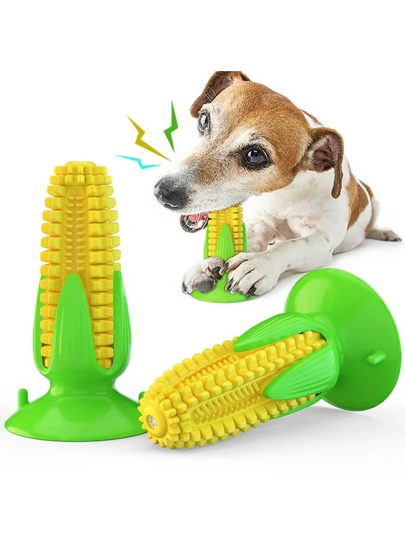 HUA TRADE Pet Toothbrush Chew Toy Dog bite Sucker Durable Squeaky Corn Toy Stick Rubber Teething Toys