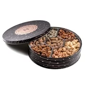 The Nuttery Metal Tin Gift Box, Mixed Nuts Gift Tray, 7 Section Nut Gift Box