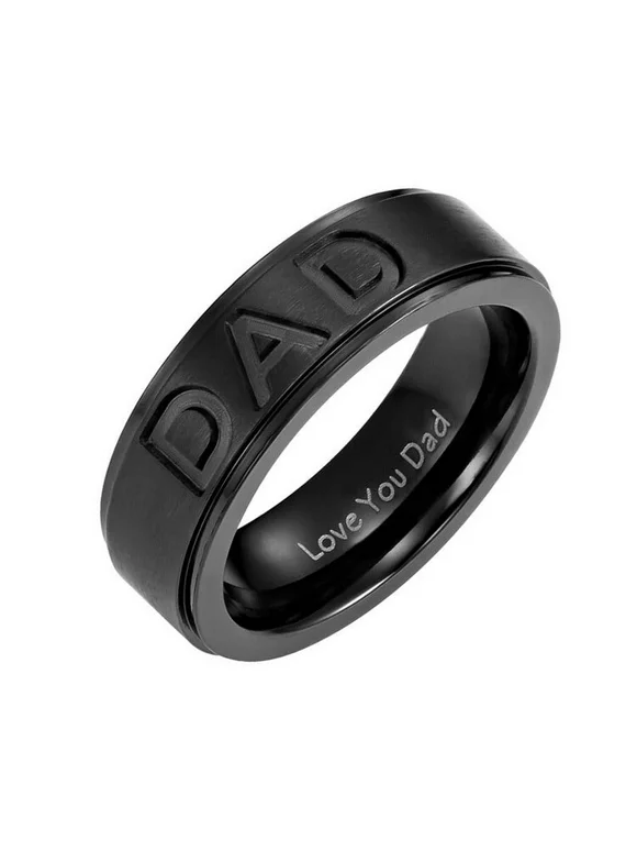 xiangDd New Arrive Stainless Steel Dad Ring Engraved Love You Dad Men'S Ring Jewelry