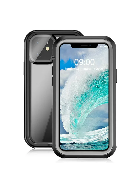 Goldcherry for iPhone 12 Waterproof case, iPhone 12 Pro Waterproof case,shockproof,waterproof,dustproof,snow-proof full body underwater protective cover suitable for iPhone 12/12 Pro 6.1 inch(Black)