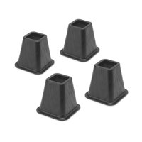 Whitmor Underbed Storage Bed & Furniture Risers - Set of 4 - Black - 6.375" x 6.375" x 6.0"