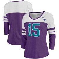 Kemba Walker Charlotte Hornets Fanatics Branded Women's Starstruck Name & Number Tri-Blend 3/4-Sleeve V-Neck T-Shirt -