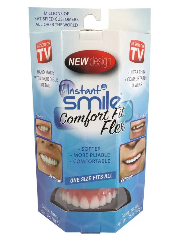 Instant Smile Comfort Fit Flex Teeth Top Cosmetic Veneer One Size Fits All NEW