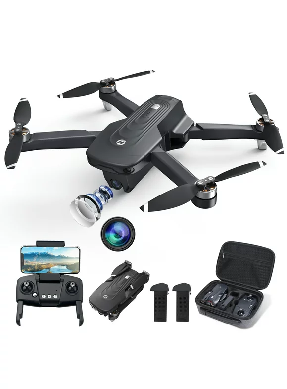 Holy Stone Drone HS175D with 4K Camera for Adults and Beginners, Foldable GPS Drone with Auto Return Home, Follow Me Mode, 2 Batteries Double the Flight Time, Black