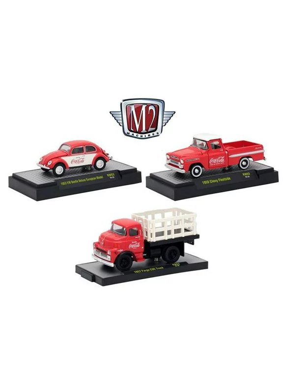 "Coca-Cola" Release 3, Set of 3 Cars Limited Edition to 4,800 pieces Worldwide Hobby Exclusive 1/64 Diecast Models by M2
