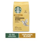 Starbucks Blonde Roast Ground Coffee  Veranda Blend  100% Arabica  1 bag (12 oz.)