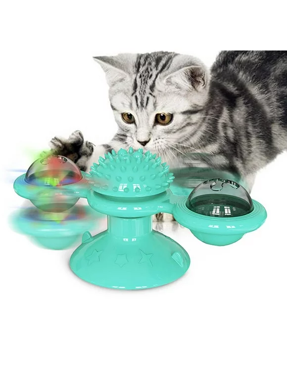 Windmill Cat Toy Turntable Funny Cat Toy Green
