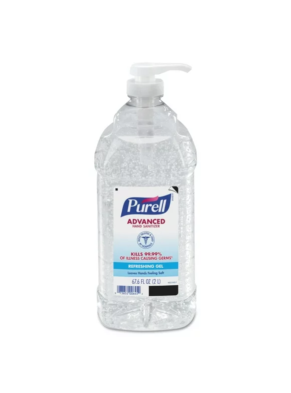 PURELL Advanced Hand Sanitizer Refreshing Gel for Workplaces, Clean scent, 2 Liter pump bottle, (9625-04)