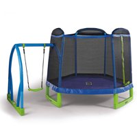 Bounce Pro My First Jump 7' Trampoline and Swing, Blue/Green
