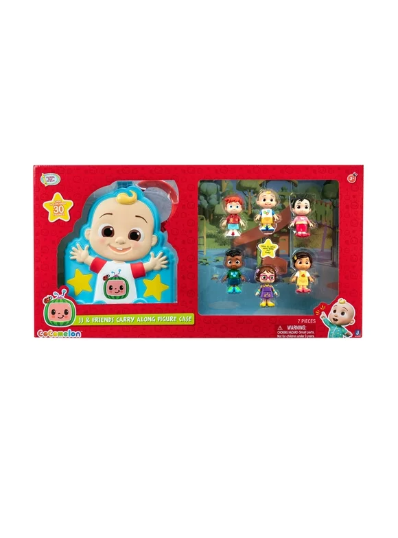 CoComelon Carry Along Figure Case with 6 Articulated Figures - Toys for Kids, Toddlers, and Preschoolers