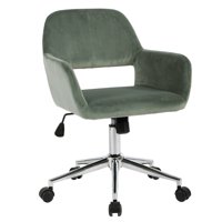 Ainsley Velvet Adjustable Swivel Office Chair, Cactus