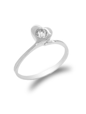 925 Sterling Silver Simple Heart Ring Size 5.5