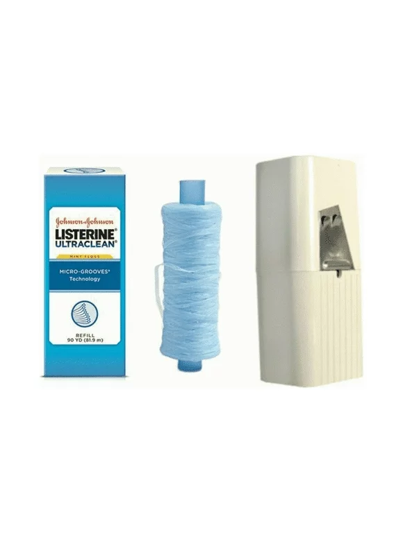 Listerine Ultraclean Mint Shred-Resistant Dental Floss 90 Yeards with Dispenser - 44032