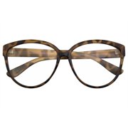 Emblem Eyewear - Womens Oversize Retro Nerd Clear Lens Fashion Cat Eye Geek Glasses