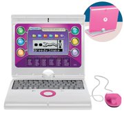 Discovery-Kids-Teach-Talk Exploration Toy Laptop Childrens Educational Interactive Computer, 64 Challenging Games and Activities, Pivoting LCD Screen, Keyboard and Mouse Included ( Pink )