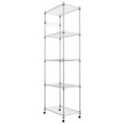 Hot 5-Tier Steel Wire Shelving Rack on Wheels for Storage in Kitchen 72inch Height 5-Tier Shelf, Free 2-day delivery