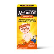 Airborne Citrus Chewable Tablets, 32 count - 1000mg of Vitamin C - Gluten-Free Immune Support Supplement and High in Antioxidants (Packaging May Vary)