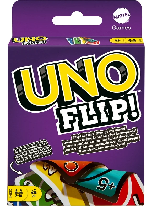 UNO Flip! Card Game for Kids, Adults & Family Night with Double-Sided Cards, Light & Dark