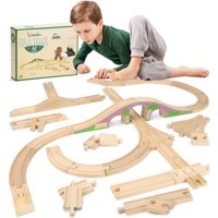Conductor Carl Wooden Bulk Booster Pack (42 Pieces) Play Train Set