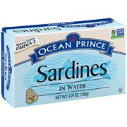 Ocean Prince Sardines in Water, 4.25-Ounce Cans (Pack of 12) (packaging may vary)