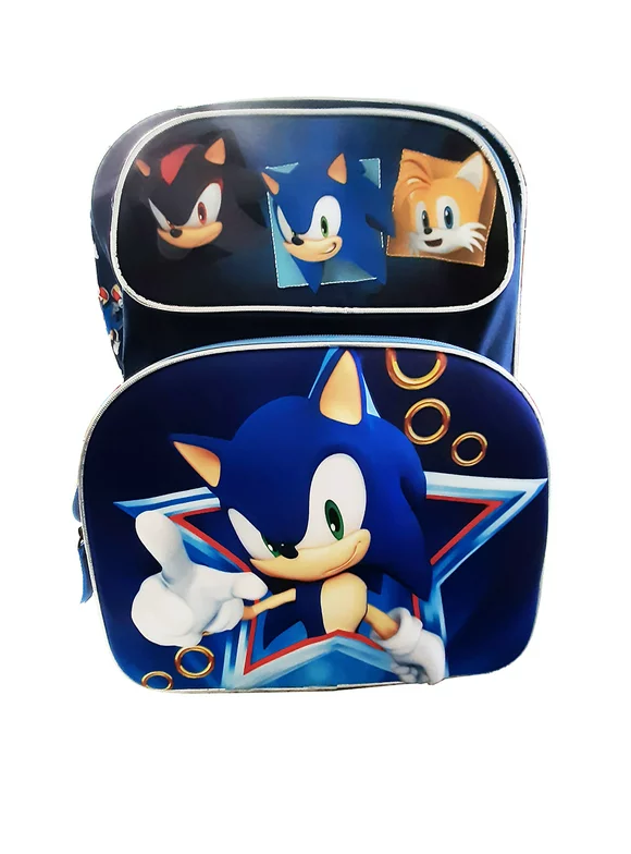 Sonic The Hedgehog 3D Molded 16" Large Backpack