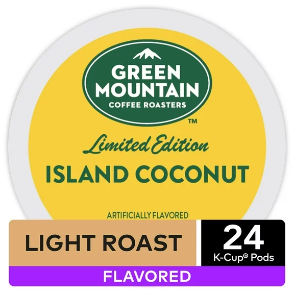 Green Mountain Coffee Roasters, Island Coconut Light Roast K-Cup Coffee Pods, 24 Count