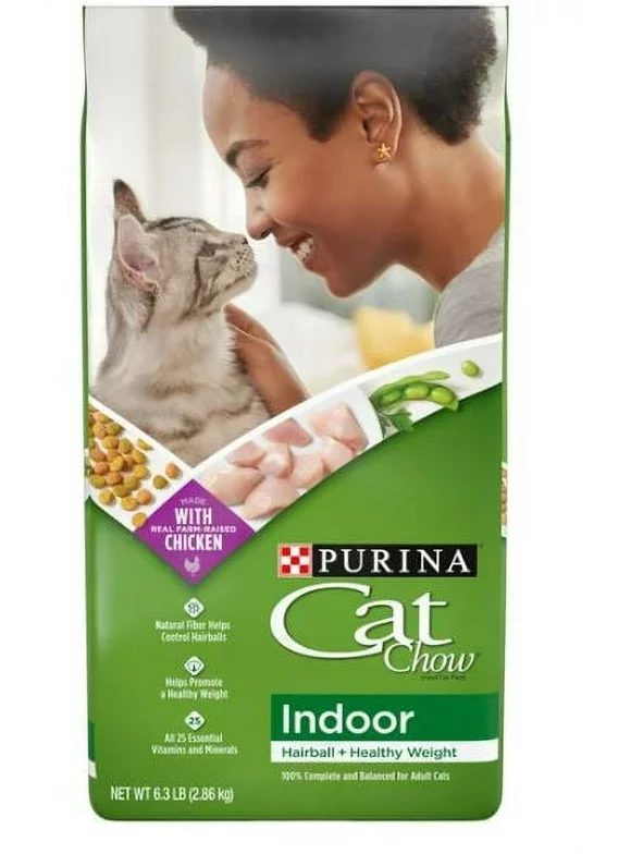 Purina Cat Chow Indoor Dry Cat Food, Hairball + Healthy Weight, 6.3 lb. Bag