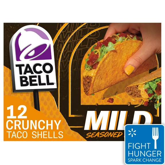 Taco Bell Mild Crunchy Seasoned Flavor Taco Shells, 12 ct Box